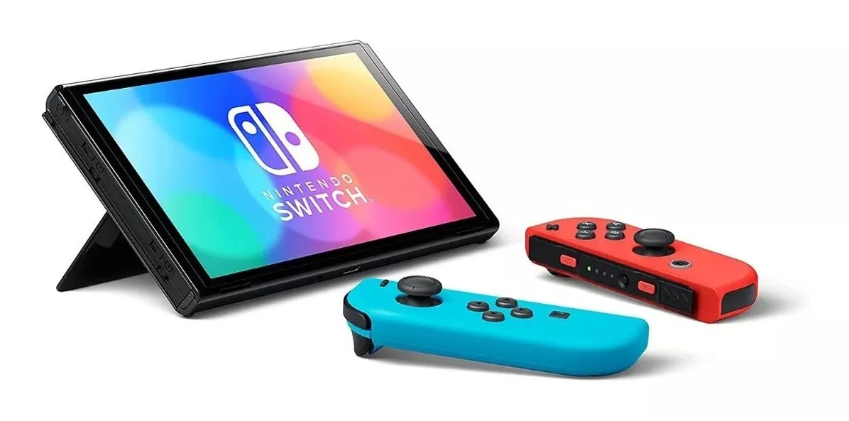 Nintendo Switch OLED 64GB Standard color rojo neón, azul neón y negro