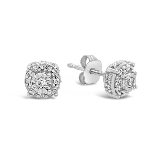 Sparkling Round & Square Earrings