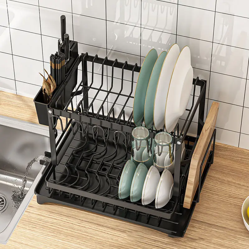 Stainless Steel Metal Hot sale storage 3 tier kitchen counter holders sink organization over the sink dish drying drainer rack