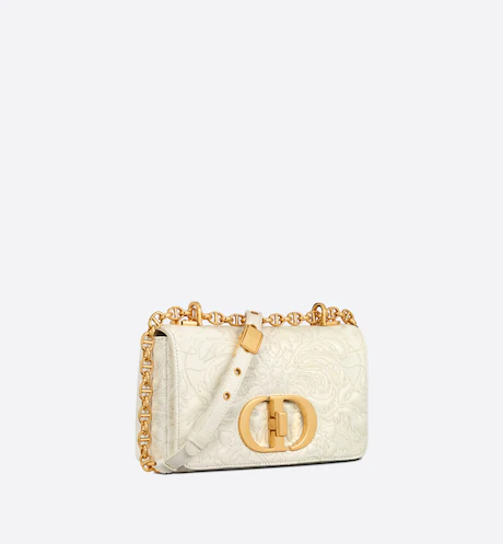 SMALL DIOR CARO BAG Latte Quilted Lambskin with Ornamental Motif