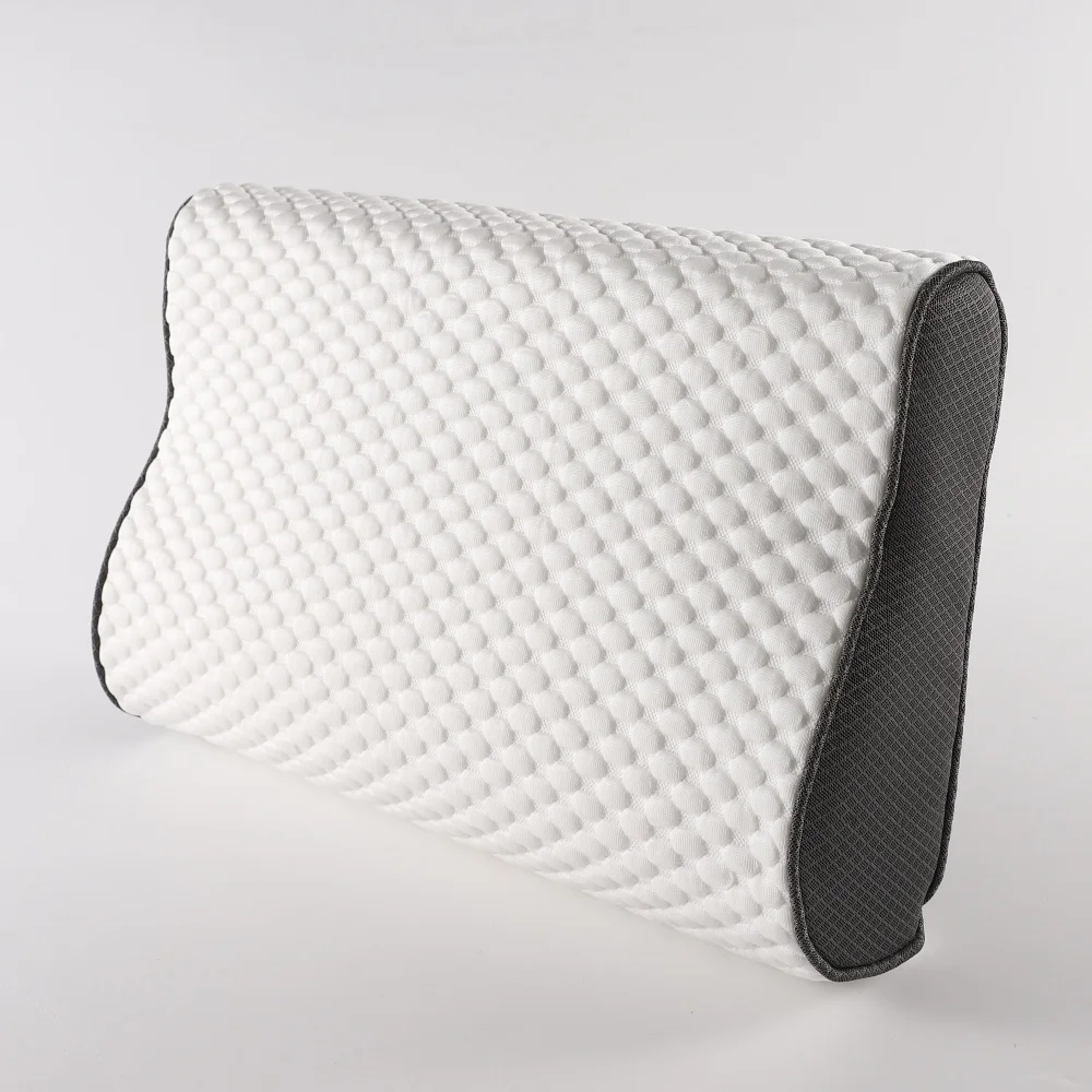 Hot sale  pillow China knitted 40/60 PE/POLYESTER cool feeling memory foam curved pillows for head
