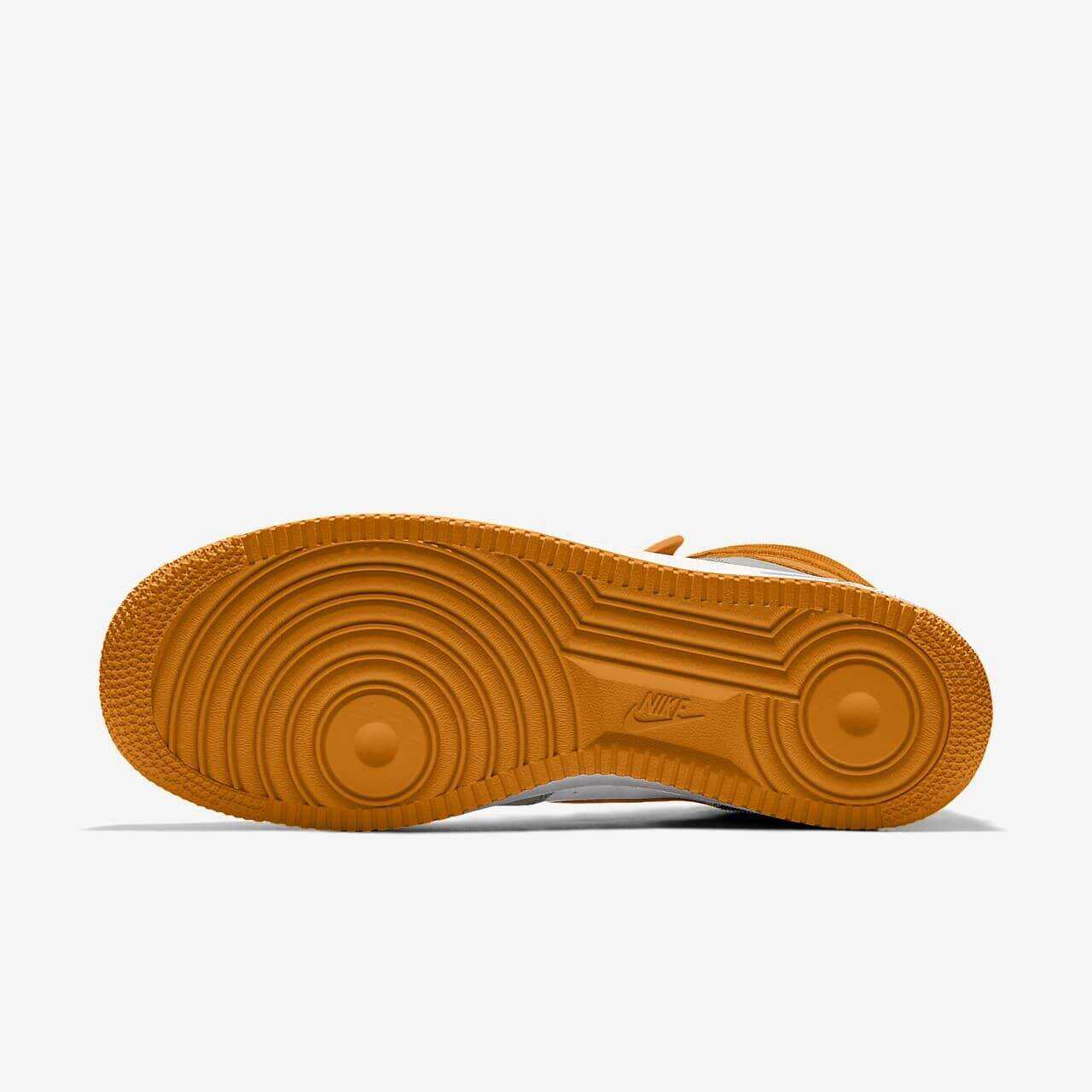 Nike Air Force 1 altas por ti Zapatos personalizados para hombre------gris+naranja+blanco