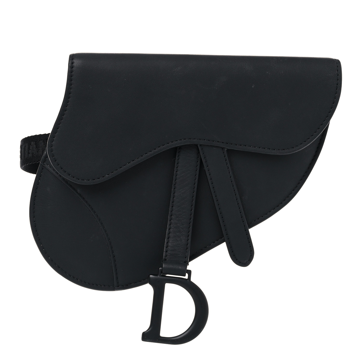 CHRISTIAN DIOR Ultra Matte Calfskin Saddle Belt Bag Black