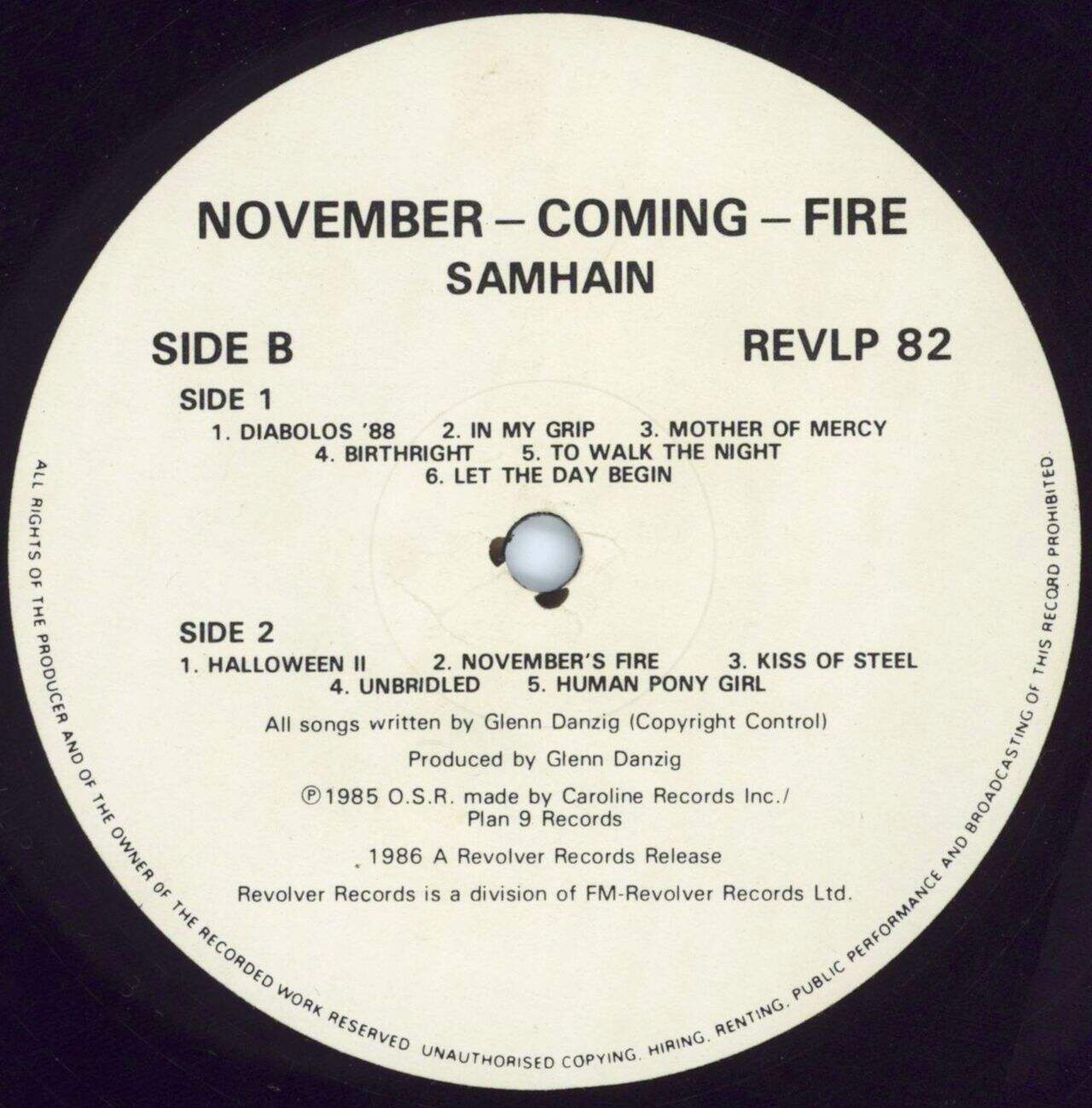 Samhain III: November Coming Fire UK Vinyl LP