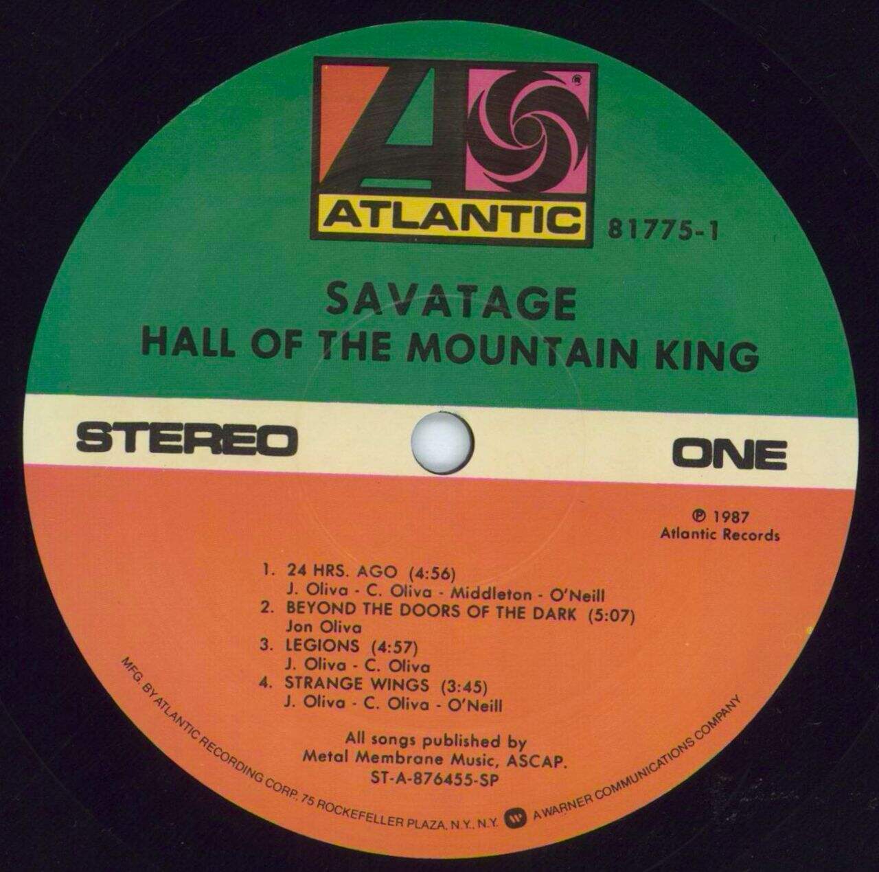Savatage Hall Of The Mountain King US Vinyl LP