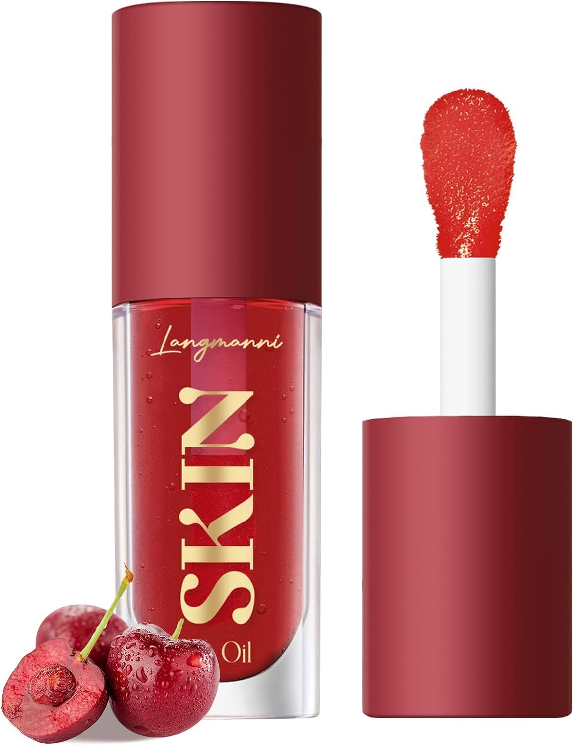 LANGMANNI Lip Oil.No-Sticky Gloss Lip Balm Lip Care.Fruit Flavoured Lip Oil For Dry Lip's Moisturizing Hydrating And Nourishing (Strawberry+Coco)