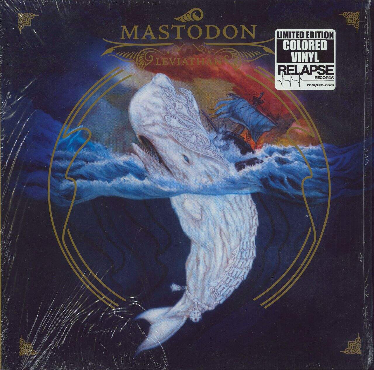 Mastodon Leviathan - 1st Press - Green/Blue - Open Shrink US Vinyl LP