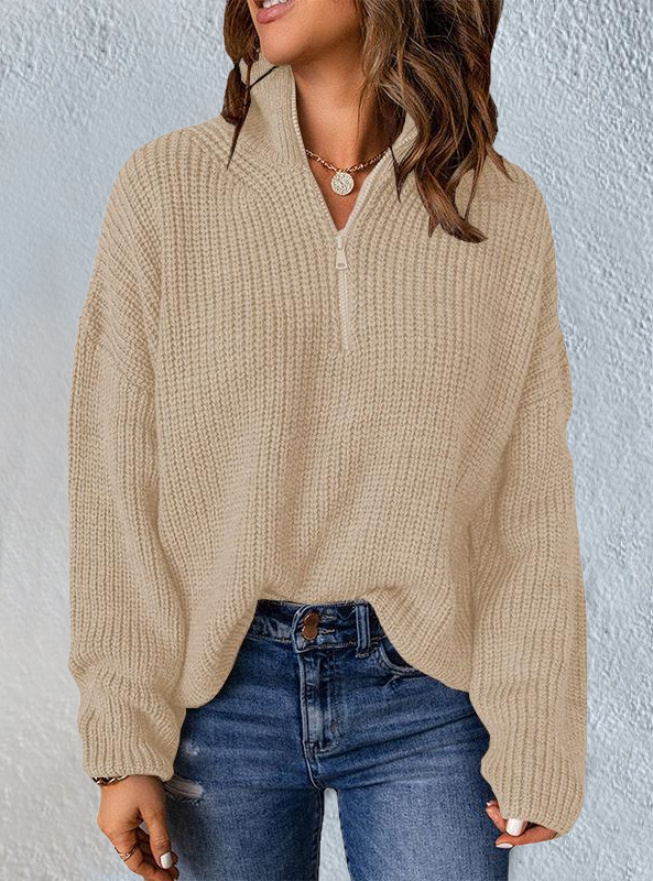 Casual Stand Collar Cotton Sweater Sweater