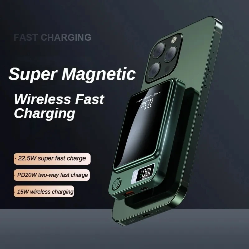 2024 Trending Mini Portable Charger Powerbank Magnetic Wireless Charging PD20W External Battery Fast Charging Power Bank 10000ma