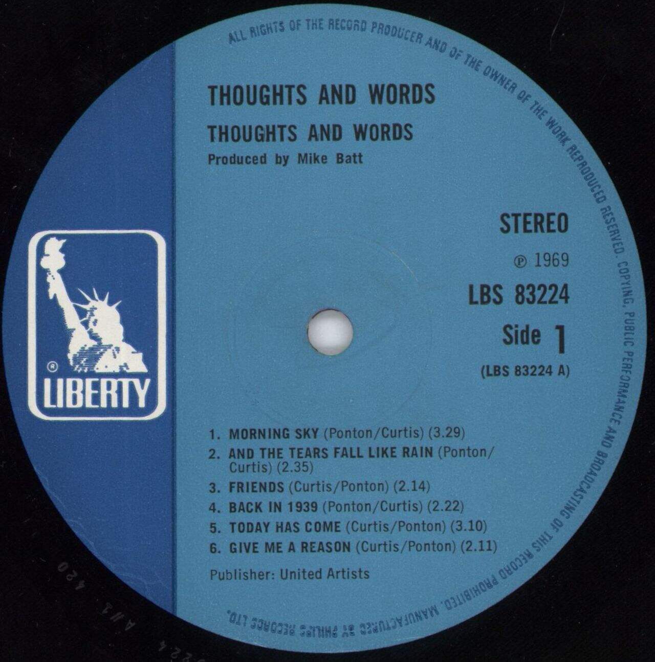 Thoughts And Words Thoughts And Words UK Vinyl LP