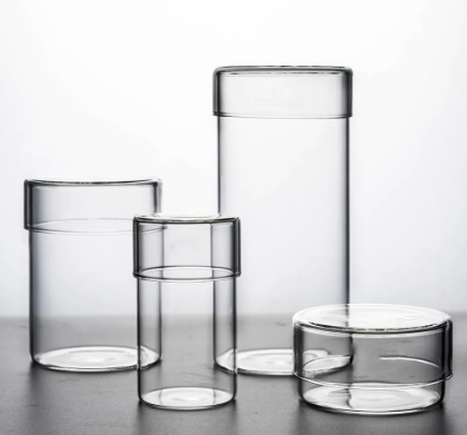 retail jar borosilicate glass jar glass lid storage tank in kitchen