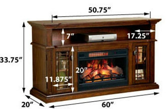 Wallace Infrared Electric Fireplace Entertainment Center in Empire Cherry - 26MM1264-C237.