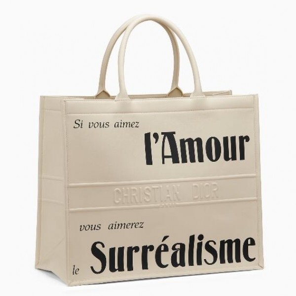 Dior Book Tote Bag  Surrealism Printed Calfskin