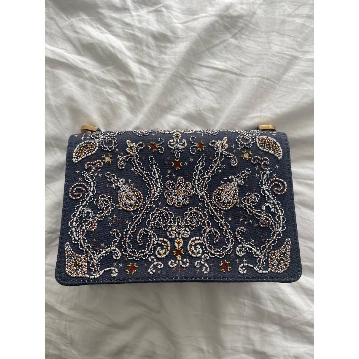 Dior J'Adior Blue Denim Embroidered Crossbody Bag