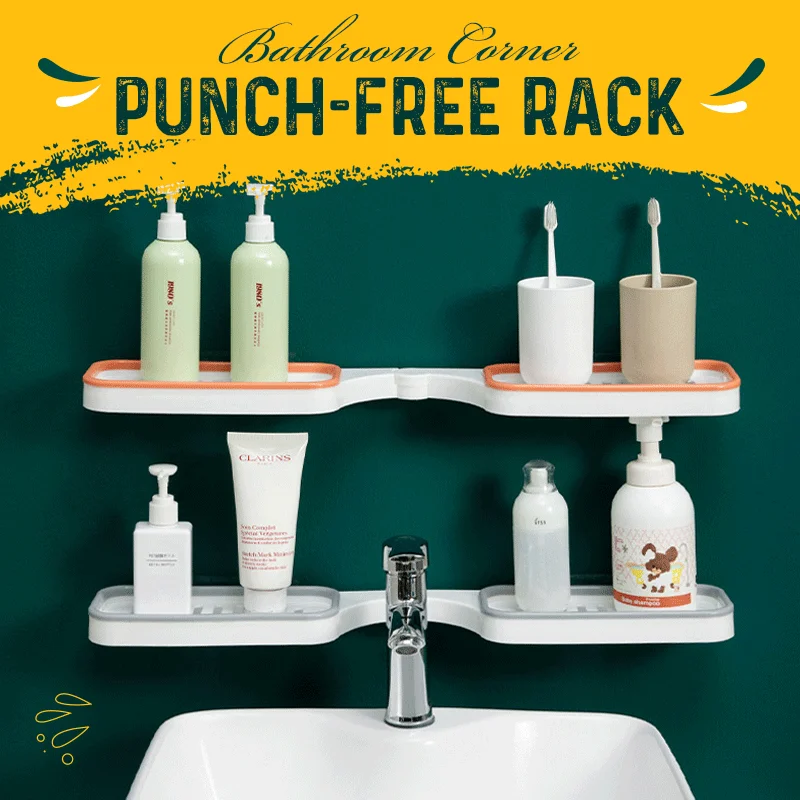 (SUMMER HOT SALE - 50% OFF) Bathroom Corner Punch-Free Rack - BUY 2 FREE SHIPPING