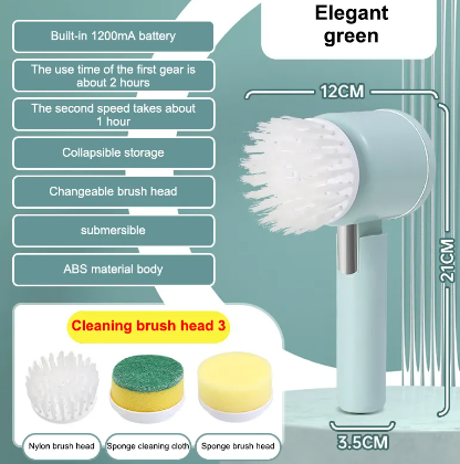 Electric cleaning brush kitchen dish washing sink cleaner multifunctional rechargeable electric spin scrubber cleaning brush