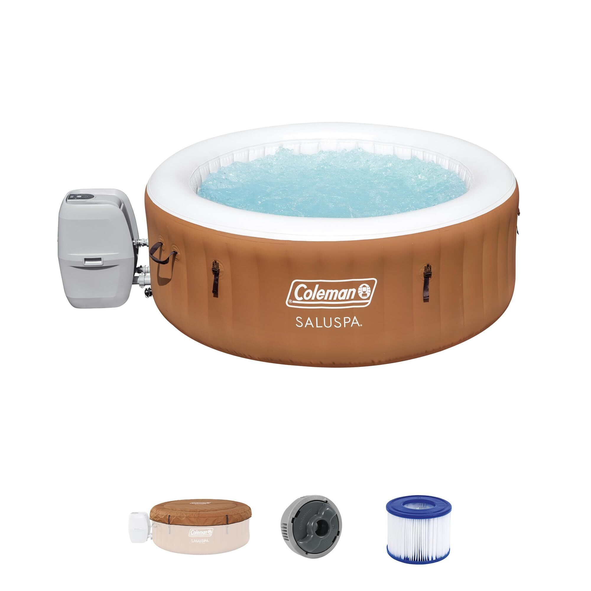 Inflatable Hot Tub Round Portable Outdoor Spa with 20 Soothing Air Nozzles and Cover