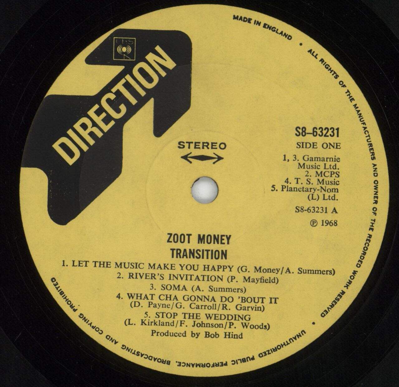 Zoot Money Transition UK Vinyl LP