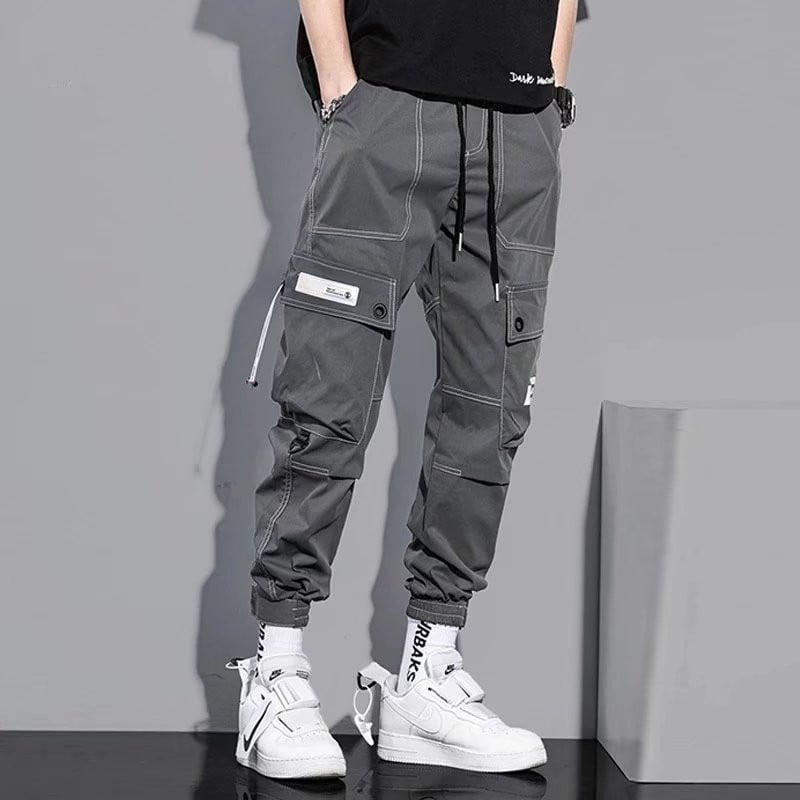 Multiple Pockets Hip-hop Loose Cropped Cargo Pants