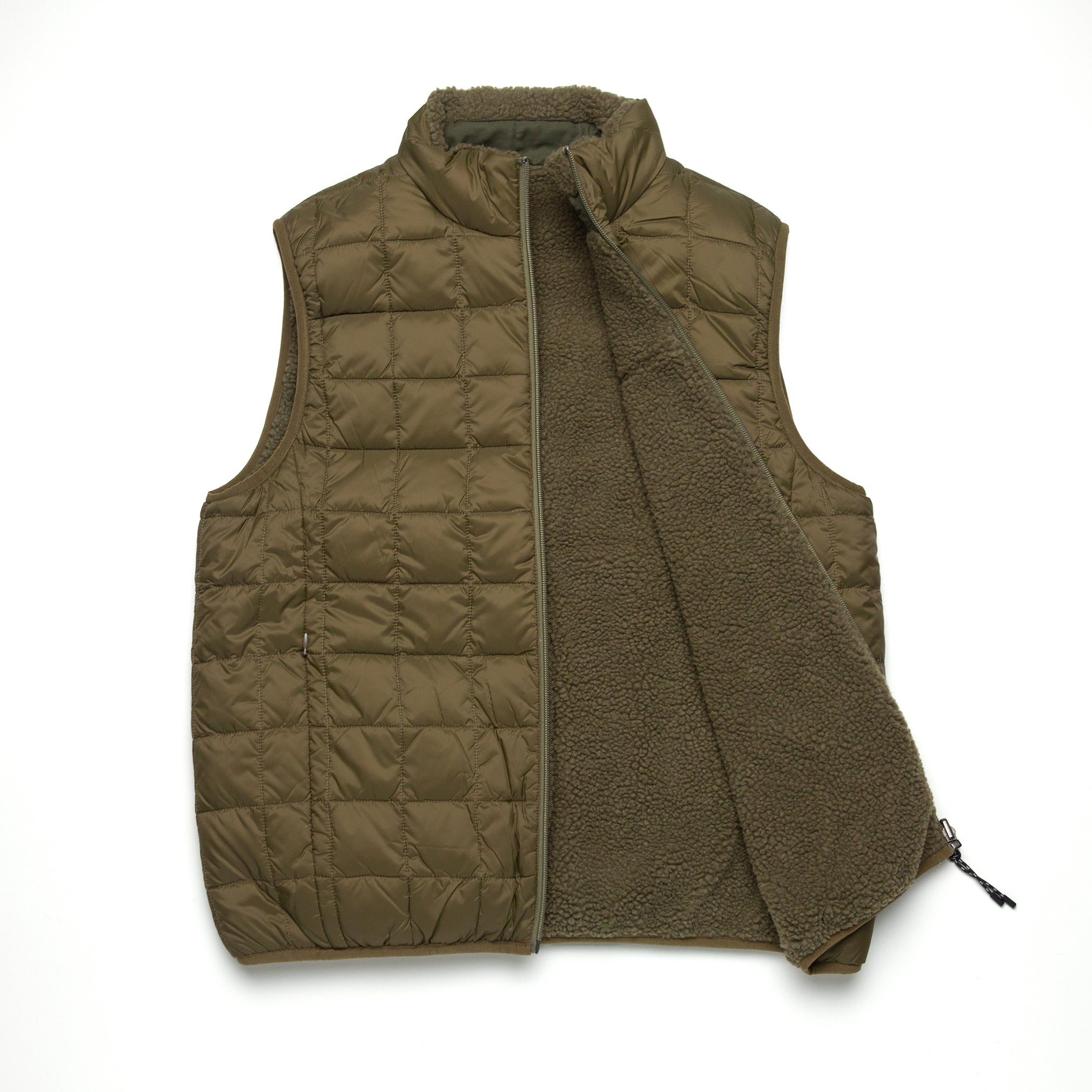 The Down Reversible Vest in Olive