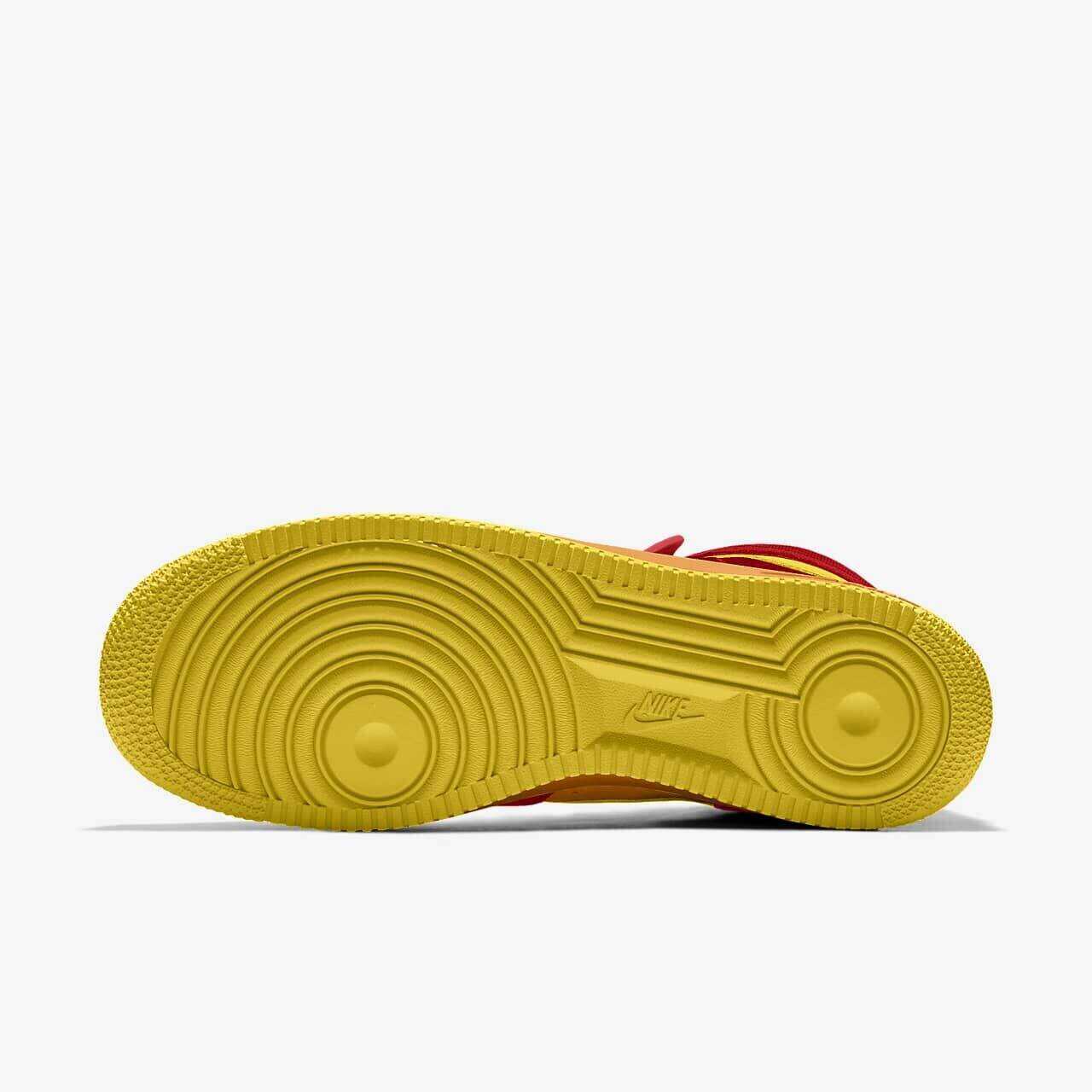 Nike Air Force 1 altas por ti Zapatos personalizados para hombre------grojo+amarillo