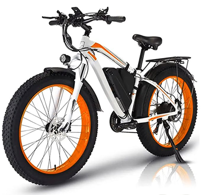 Bicicleta eléctrica con neumáticos anchos