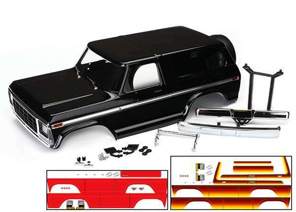 Traxxas Ford Bronco carrocería pintada completa con parachoques y 2 opciones de color de calcomanía