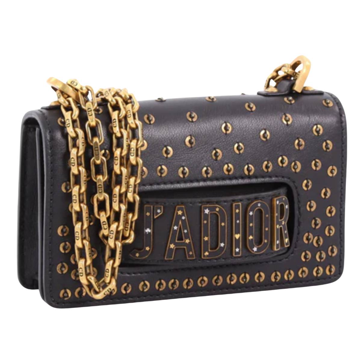 Christian Dior J'adior Chain Flap Bag Embellished Leather Mini