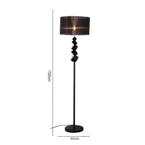 Floor Lamp - Metal Base Standing Light with Dark Shade