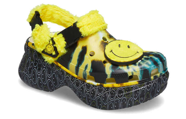 (WMNS) Crocs Classic clog Smiling Face Stylish Flat Sports Yellow Sandals 207271-90H