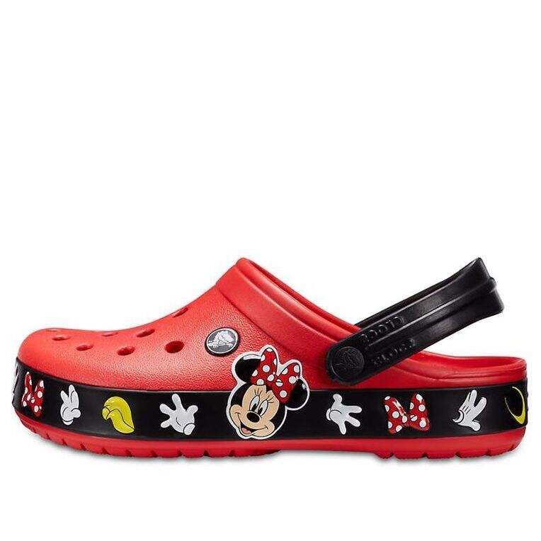 Crocs Crocband Cartoon Mickey Mouse Wear-Resistant Unisex Red Black Sandals 'Red Black' 204936-90H