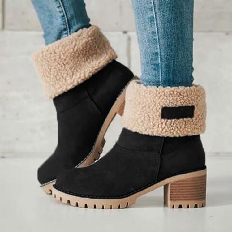 Women's Block Heel Snow Boots