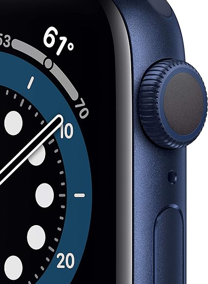Apple Reloj Serie 6 (GPS, 40 mm) - Caja de Aluminio Azul con Banda Deportiva Marina Profunda (Reacondicionado)