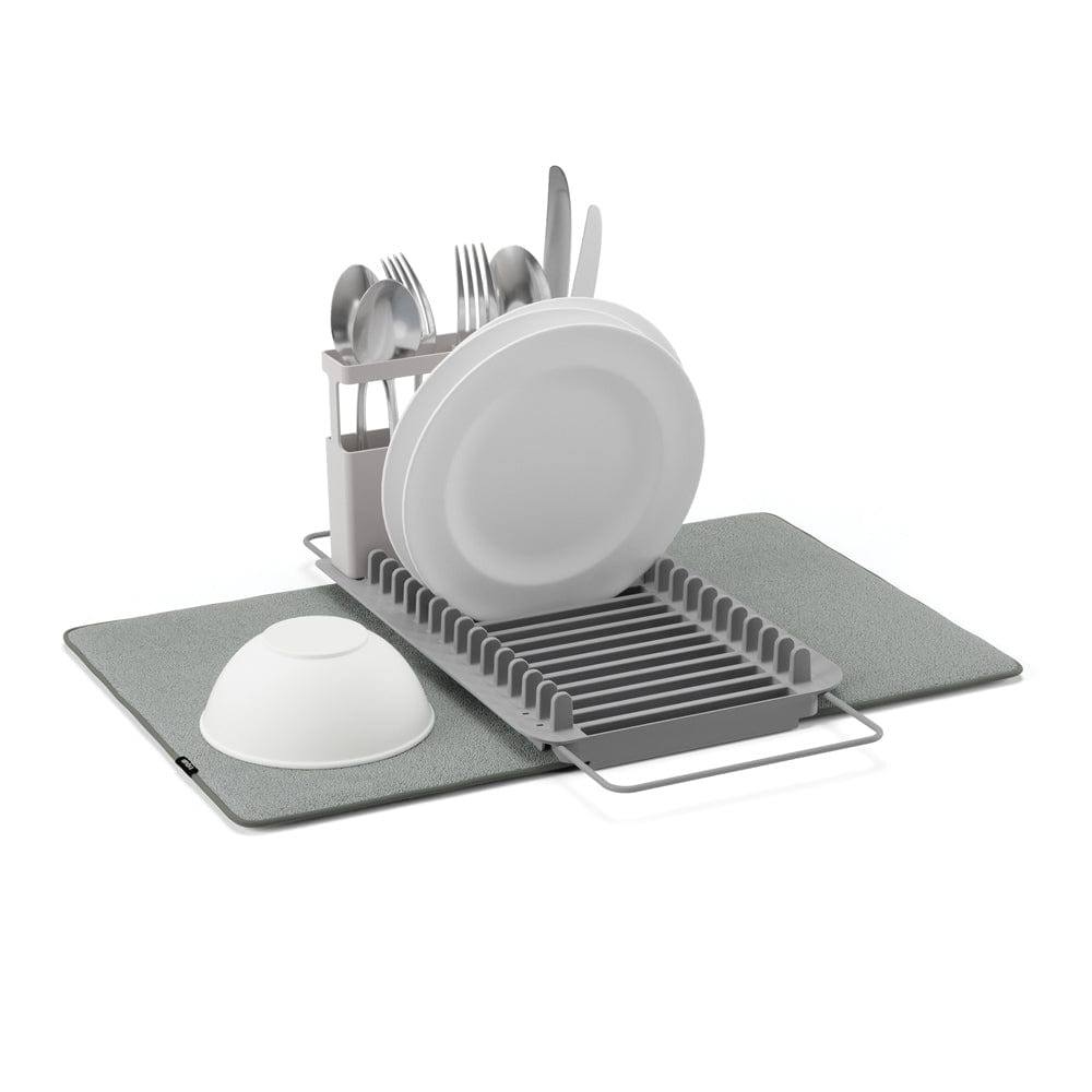 UDry Over The Sink Dish Rack With Dry Mat - Charcoal
