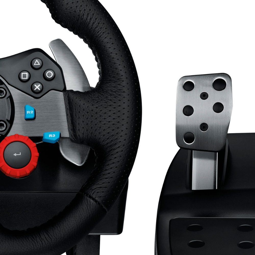 Logitech - Volante de carreras y pedales de suelo G29 Driving Force para PS5, PS4, PC, Mac - Negro
