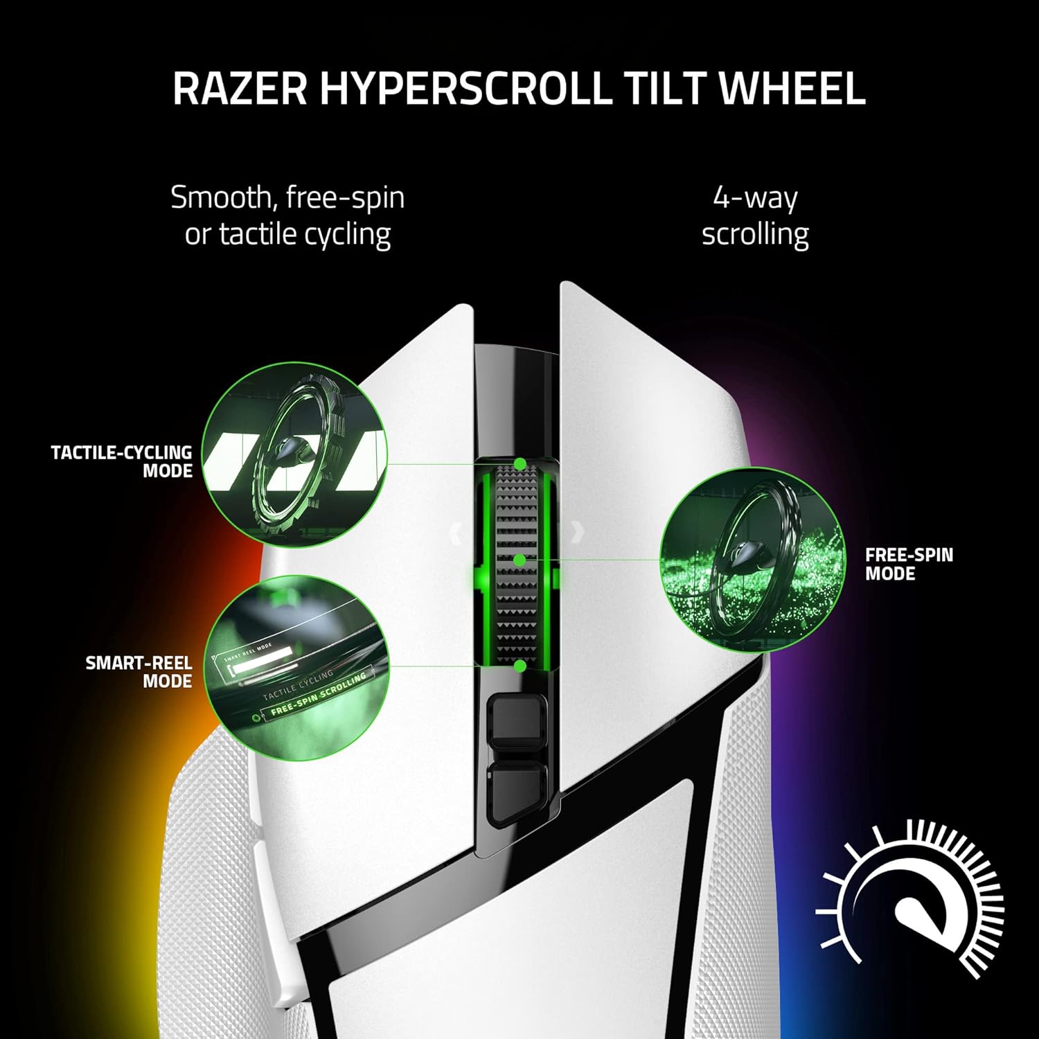 Razer Basilisk V3 Customizable Ergonomic Gaming Mouse: Fastest Gaming Mouse Switch - Chroma RGB Lighting - 26K DPI Optical Sensor -Classic Black