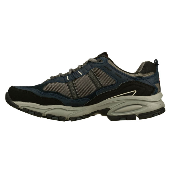 Skechers Men Extra Wide Fit (4E) Shoes - Trait Navy/Gray