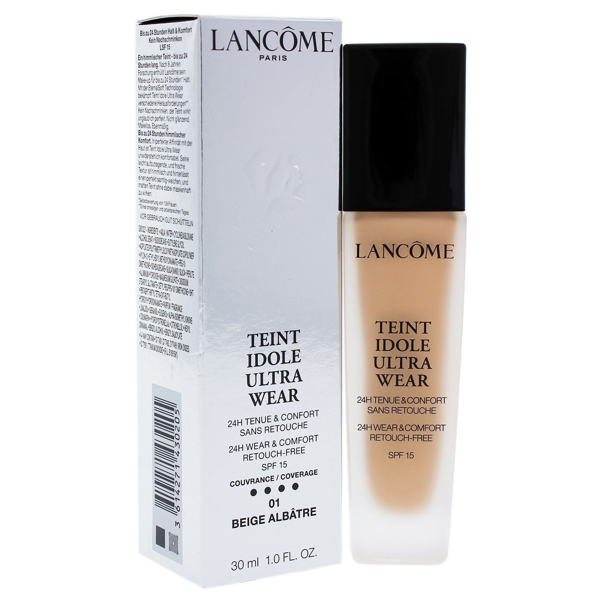 Teint Idole Ultra 24H Wear and Comfort Foundation SPF 15 - 01 Beige Albatre by Lancome for Women - 1 oz Foundation