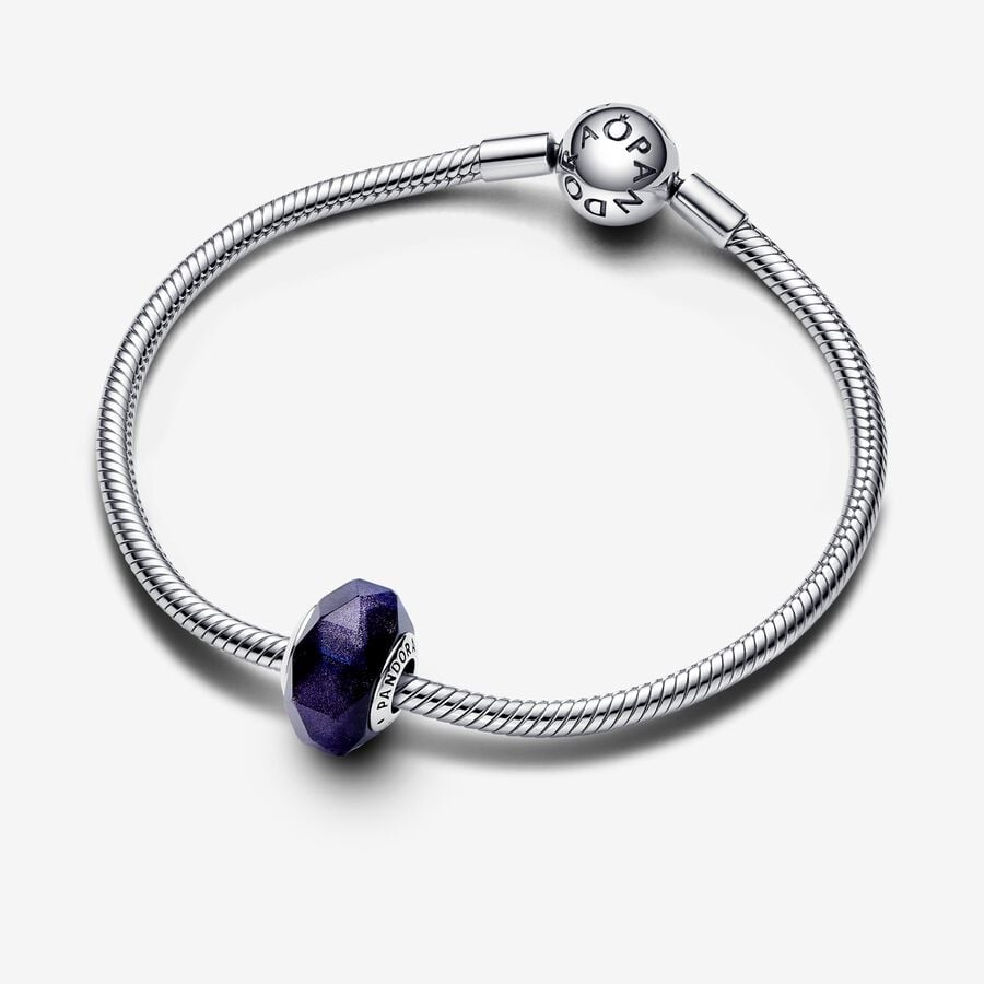 Faceted Blue Murano Glass Pandora Charm