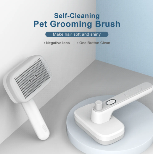 YUE Self Cleaning Pet Hair Shedding Grooming brush Stainless Steel Wire pet Slicker Brush For Dogs And Cats