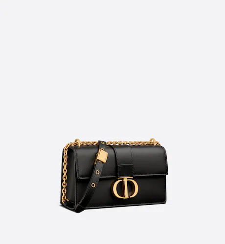 30 MONTAIGNE EAST-WEST BAG WITH CHAIN Black Calfskin