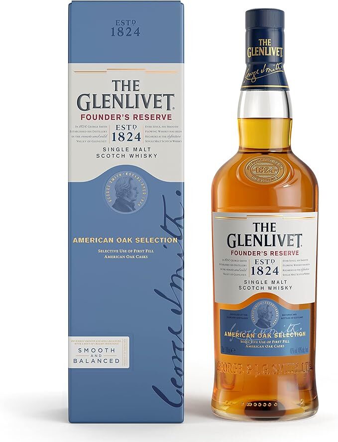 The Glenlivet Founder's Reserve Single Malt Scotch Whisky with Giftbox, 700ml