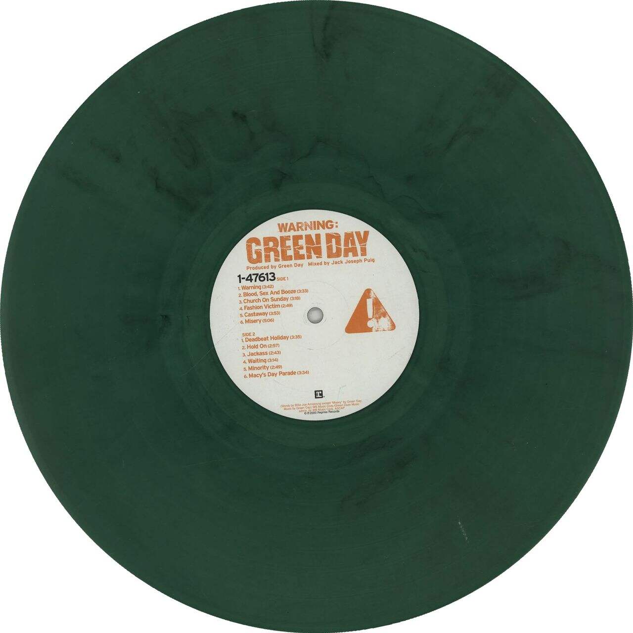 Green Day Warning: - Green Vinyl UK Vinyl LP