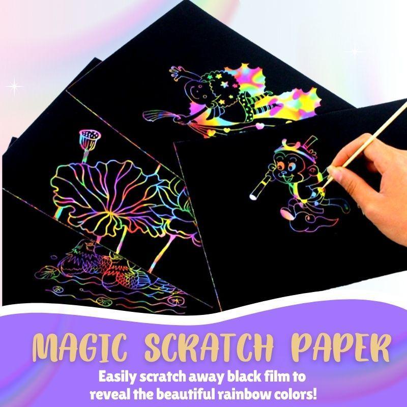Rainbow Scratch Art Paper Set