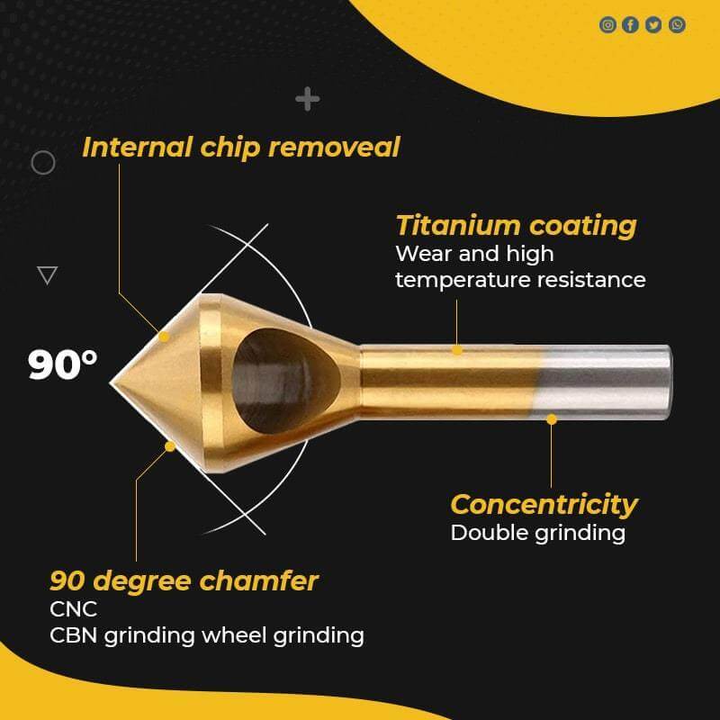(🔥HOT SALE NOW 49% OFF) - Titanium Coated Countersink Chamfer Tool4 PCS
