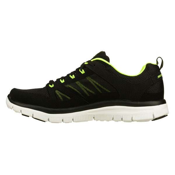 Skechers Men Wide Fit (2E) Shoes - Black/Lime