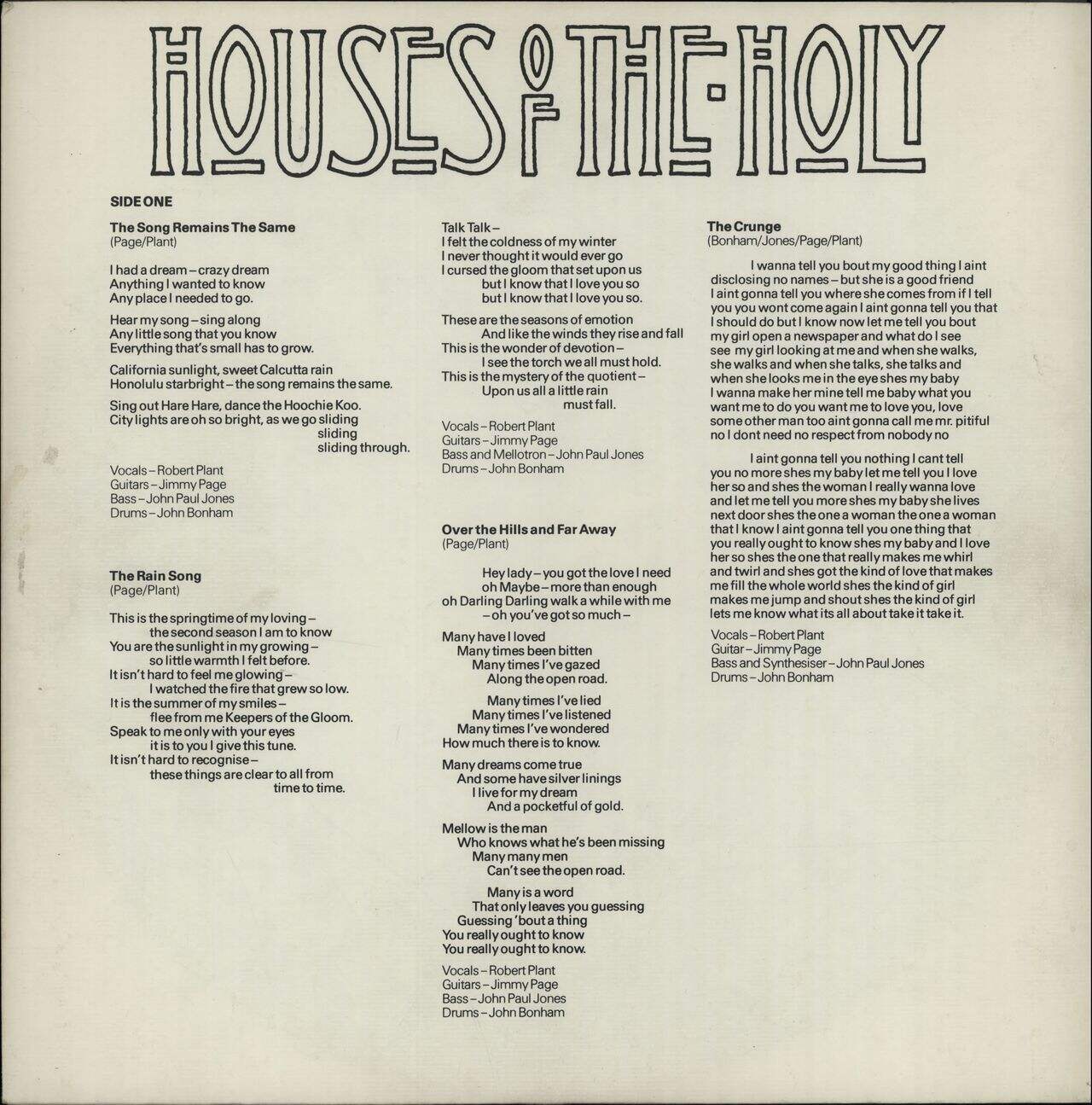 Led Zeppelin Houses Of The Holy - 1st + Bellyband - VG UK Vinyl LP