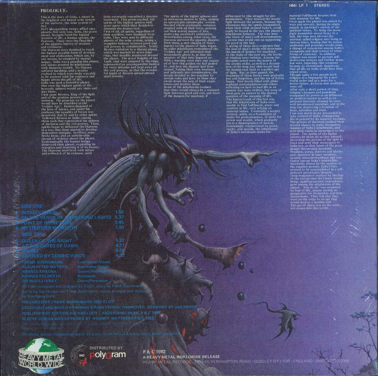 Eloy Planets - 1st + Blue Inner in shrink UK Vinyl LP