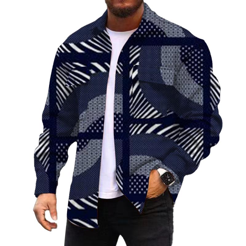 Men's Corduroy Print Long Sleeve Jacket 08911153L