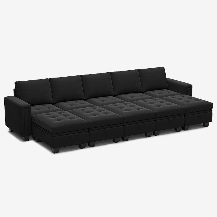 10 Seats Modular Velvet Tufted Sleeper Sofa